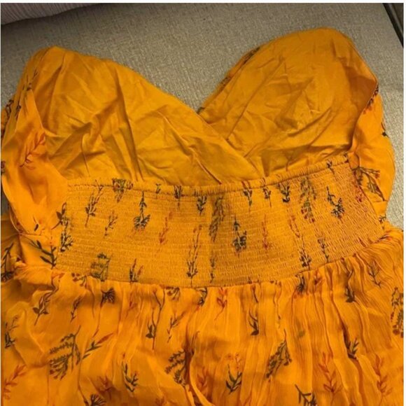 ⭐️ Pamela Floral V Neck Boho Beach Peasant Hipster Hippie Deco Chic Midi Dress - Picture 4 of 6